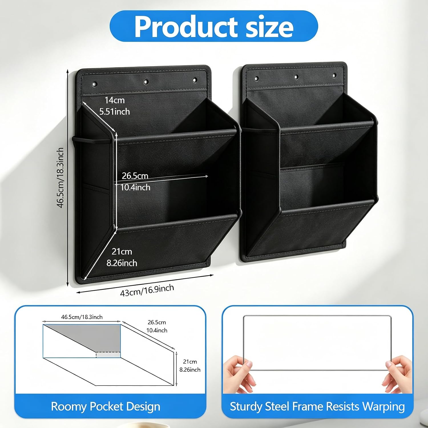 2PCS RV Shoe Storage Organizer, 16.9'' X 18.3' Wall Mounted Camper Accessories Organizer, Durable Tough Oxford Material no Punching/no Damage To The Door, Suitable Student Dormitories