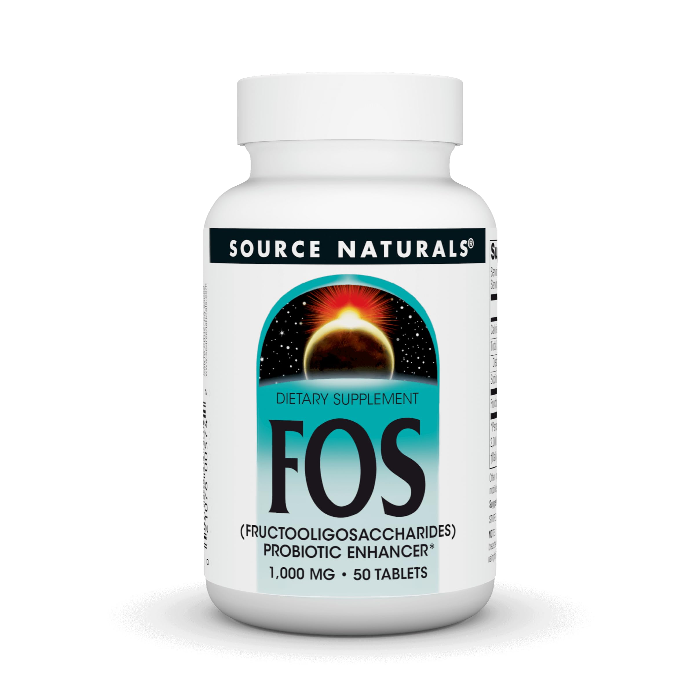 Source Naturals FOS 1000 mg Fructooligosaccharides Probiotic Enhancer - 50 Tablets