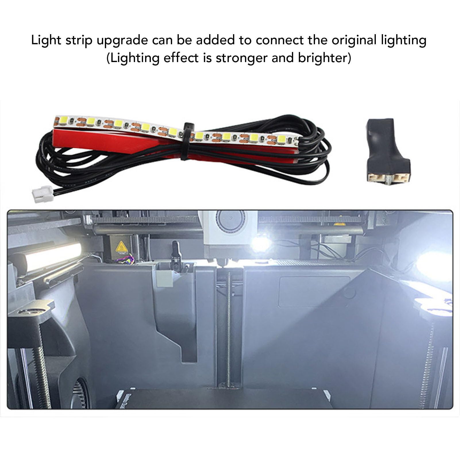 3D-Drucker LED-Lichtleiste – 12 W, Wasserdicht, Für Bambu Lab P1P/P1S, Mit Adapter, Einfach An Originalbeleuchtung Anzuschließen