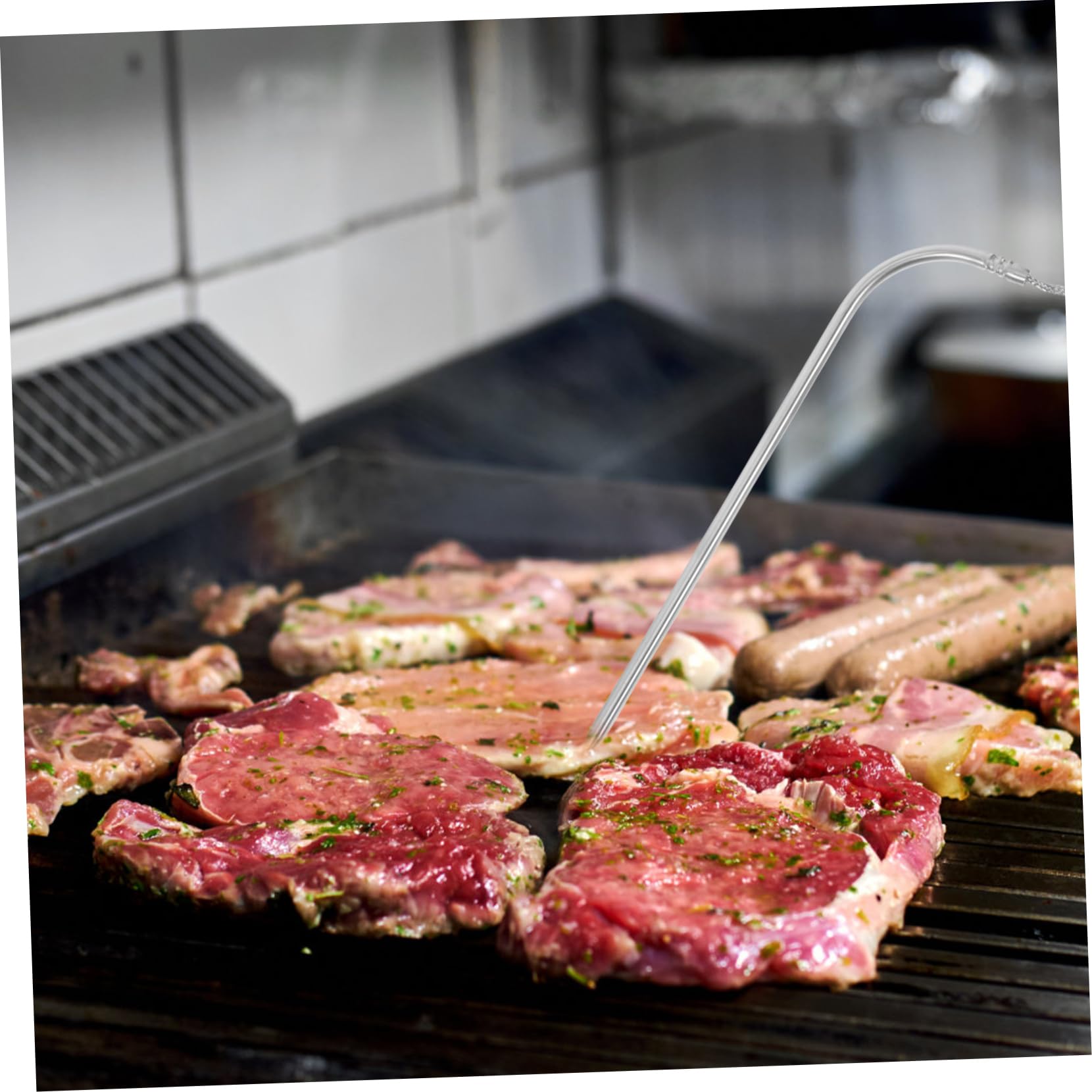 TOYANDONA 5 Sätze Temperatursonde Fleischthermometer Grillthermometer Lebensmitteltemperaturmesser Grillfleischsonde Austausch Der Grillsonde Fleisch Sofort Lesen Rostfreier Silber