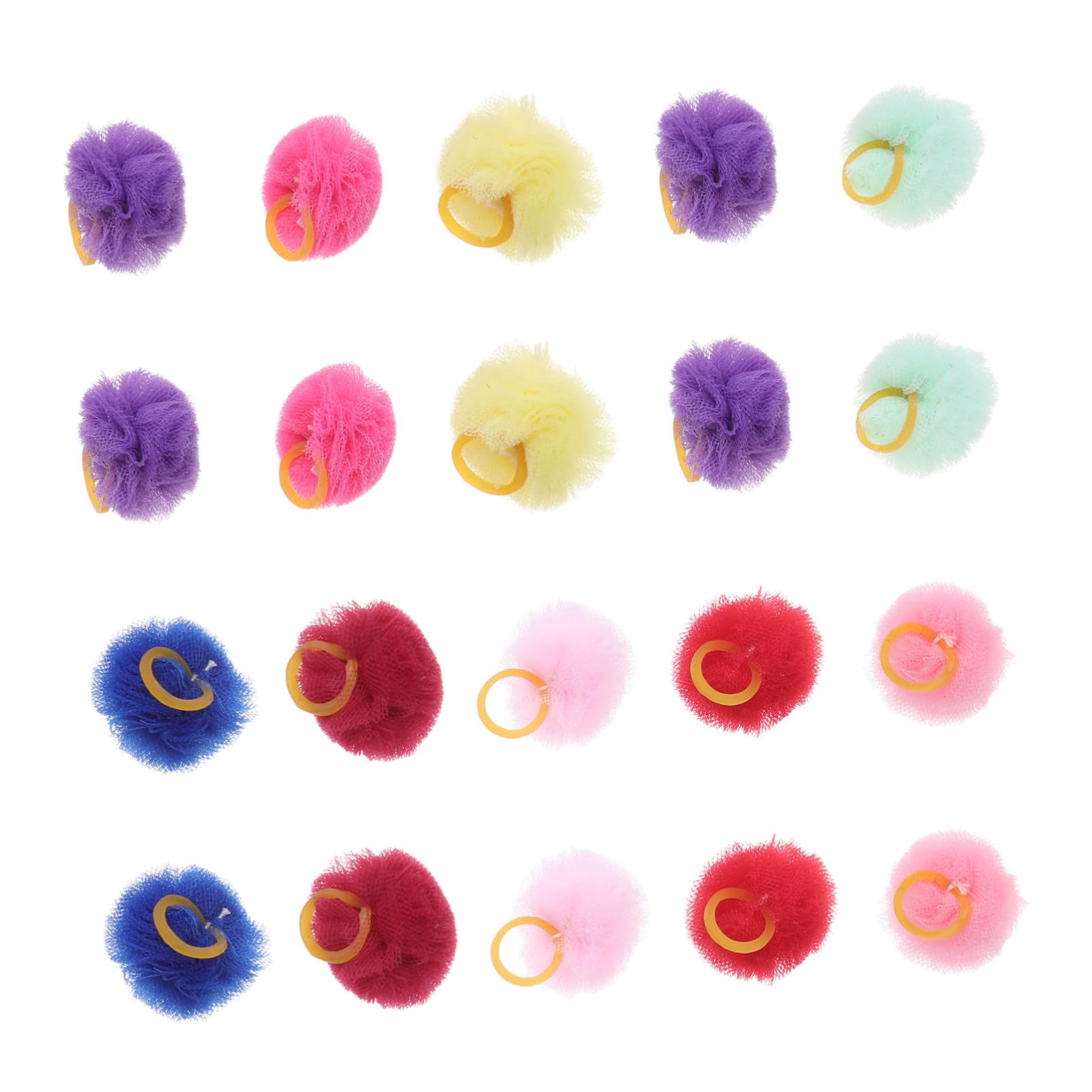 VANZACK 20Pcs Pet Hair Band Elastic Hair Tie for Dogs Puppies Mixed Patterns Cute Ball Design Durable Pet Hair Rope for Everyday Wear and Stylish Grooming Accessories