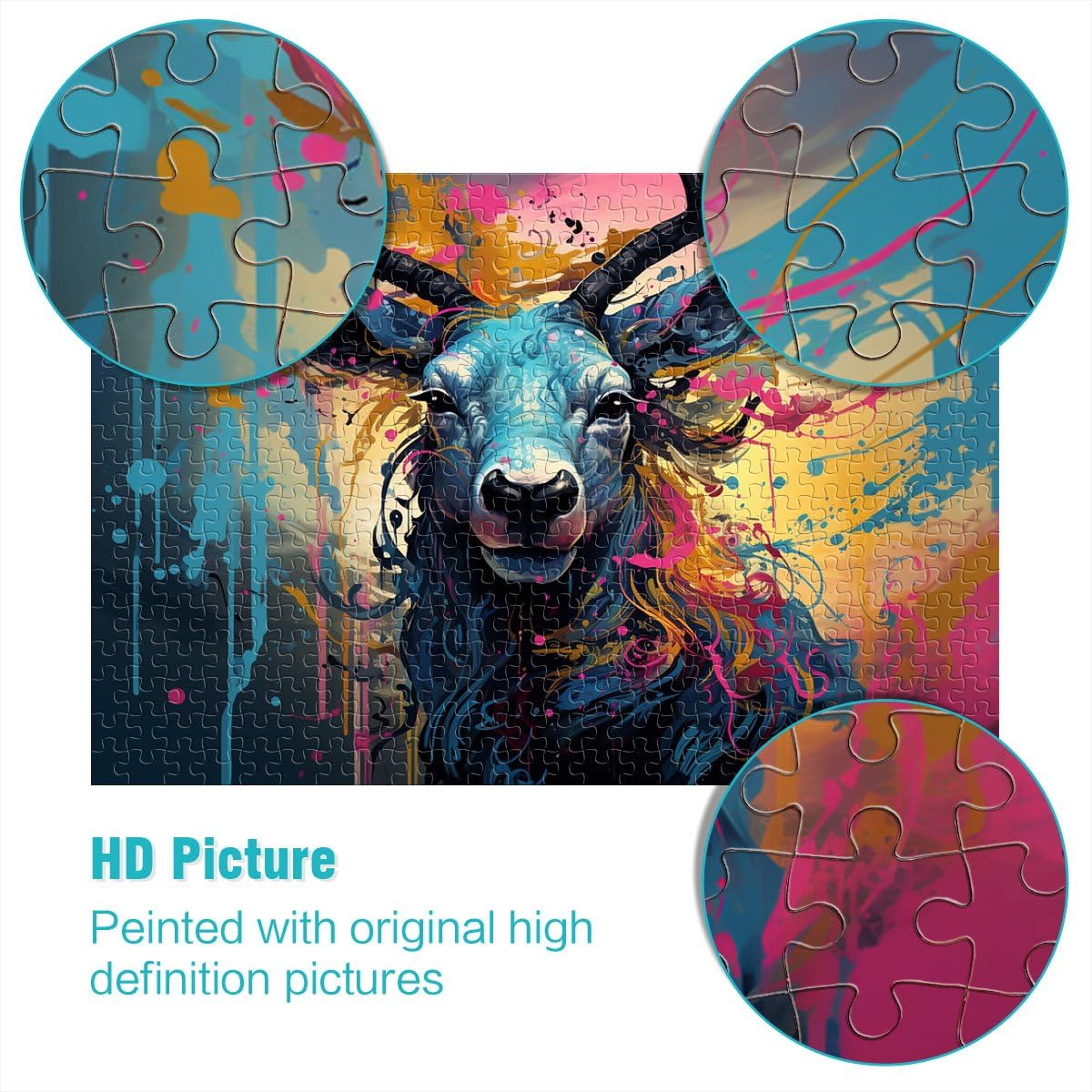 Puzzles de 2000 pièces pour Adultes Ram Jeu Stimulant Aidez Le Cerveau à exercer des Jouets addictifs pour cultiver la Patience 27,56 po x 39,37 po
