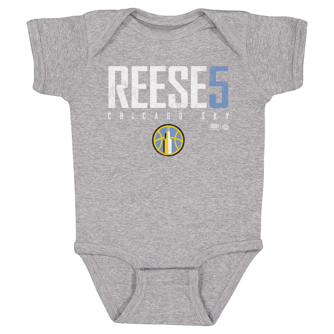 500 LEVEL Angel Reese Chicago Sky One-Piece Infant Bodysuit - Angel Reese Chicago Sky Elite WHT (Heather Gray, 6M)