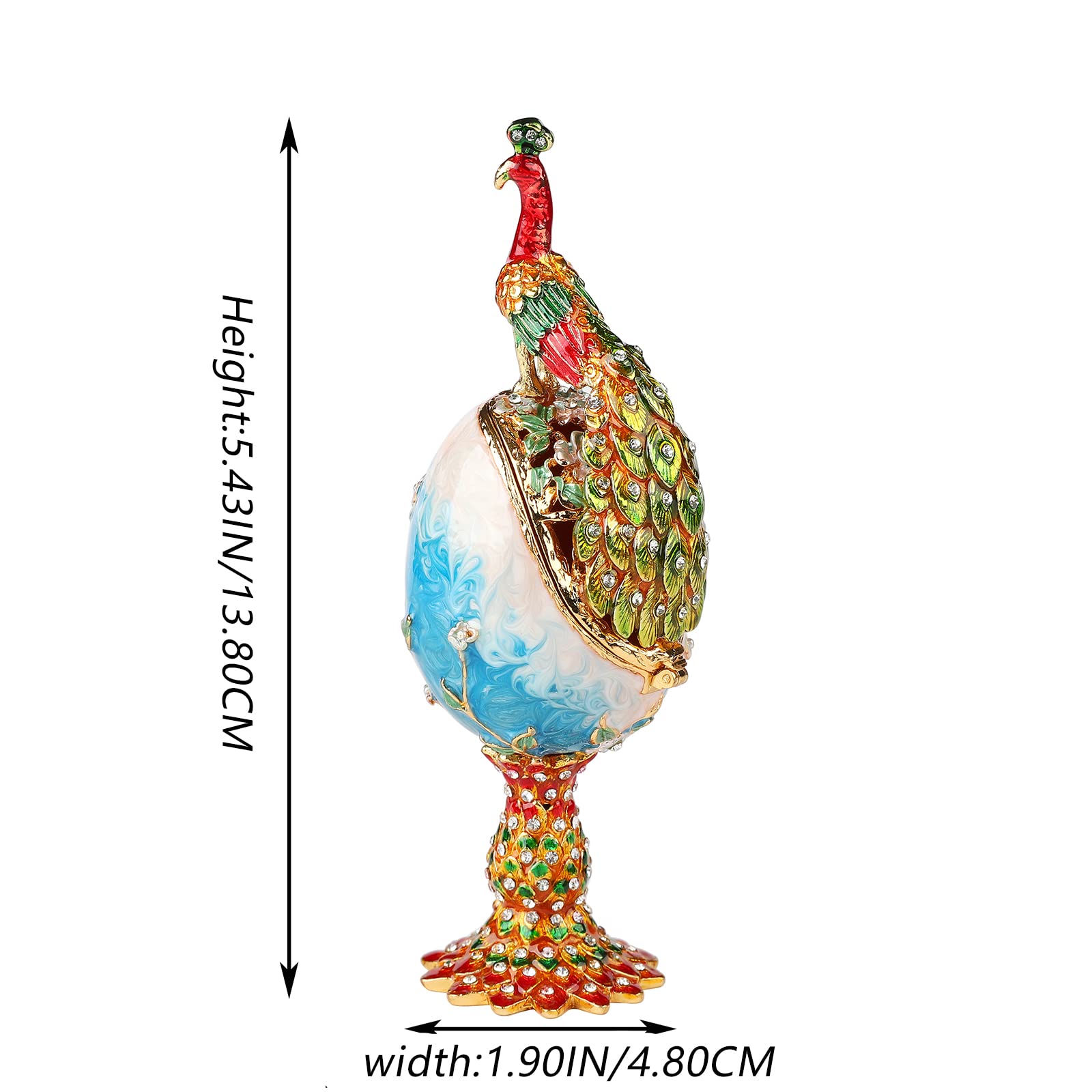 Amazon.com: QIFU Vintage Blue Peacock Style Easter Egg Trinket Box