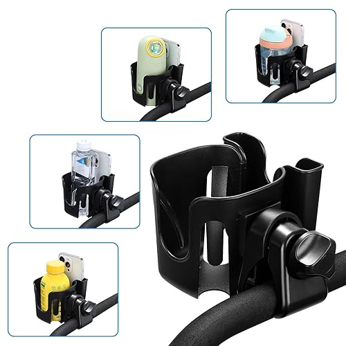 Miniatura 8 de Accmor - Portavasos para cochebicicleta con soporte para teléfono, soporte universal 2 en 1 para coche UPPAbaby, Nuna, Doona, bicicleta, silla de