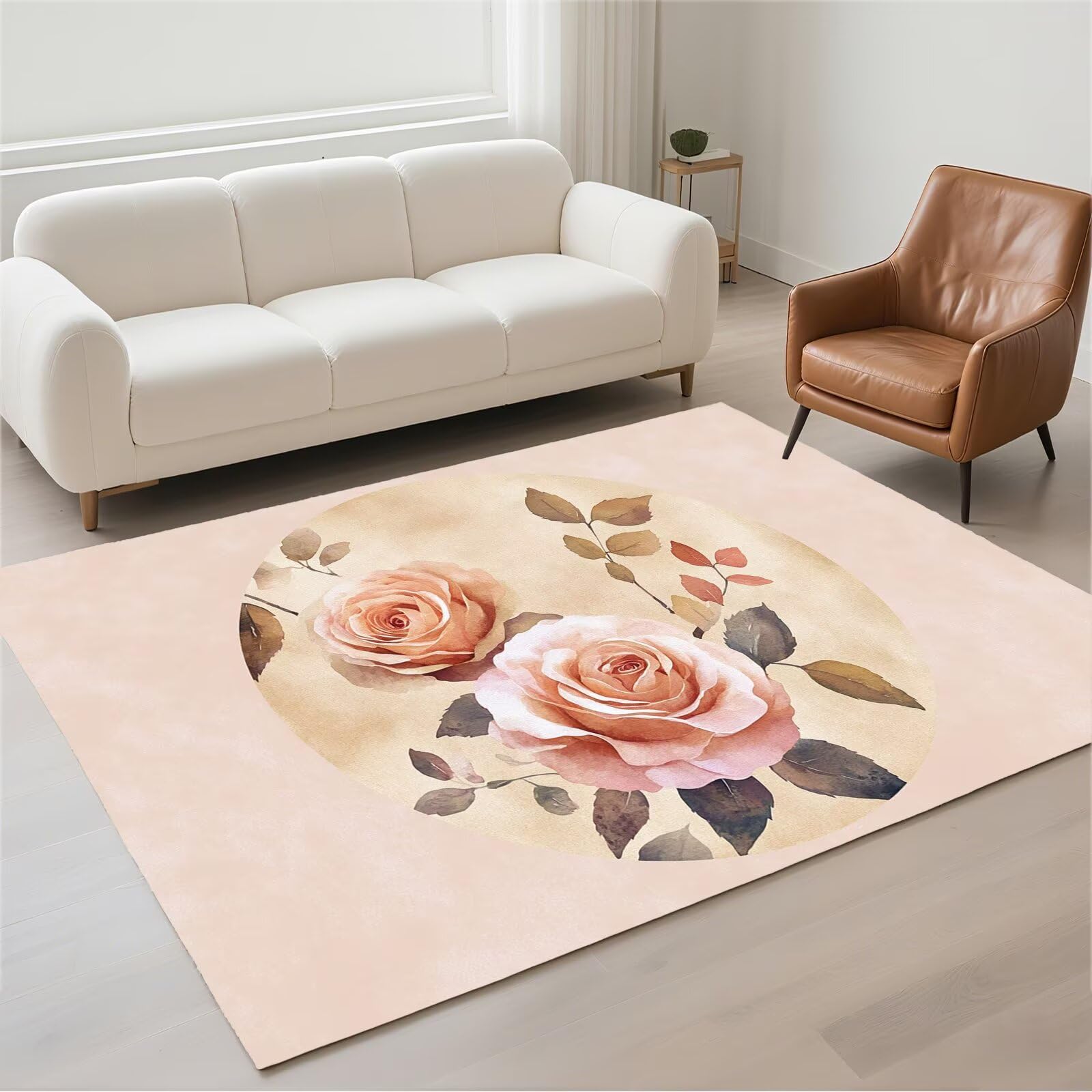 Tapis petit carpet beige 50x80 moderne lavable bureau salle à manger