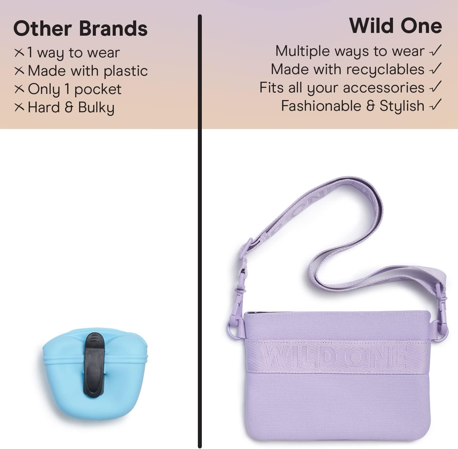 Wild One Treat Pouch - Recycled Knit -Lilac, Purple - Image 5