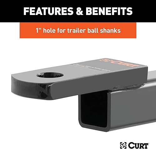 Miniatura 6 de CURT 45020 - Soporte de bola de enganche de remolque clase 3, se adapta a receptor de 2 pulgadas, 7,500 libras, orificio de 1 pulgada, caída de 2