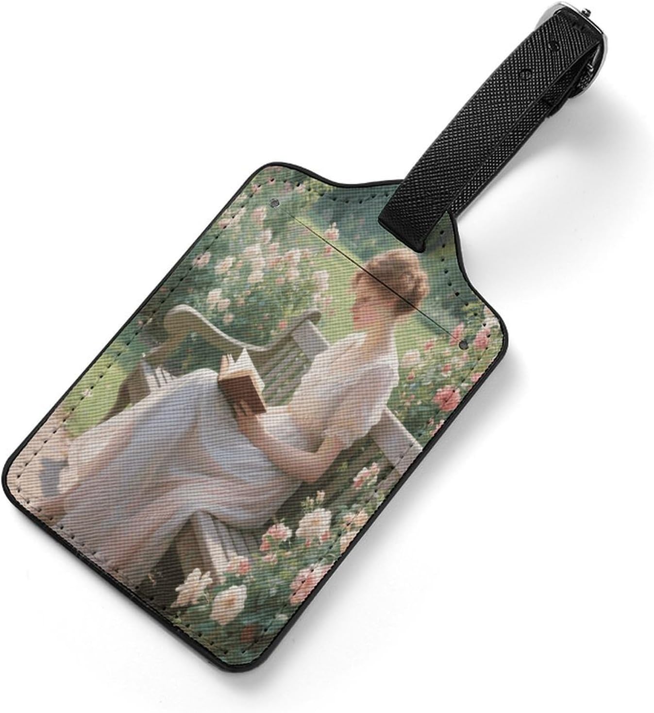 Garden Reading Luggage Tag PU Leather Luggage Tag for Suitcases Protection Bag Tags with Information Card Cute Travelambo Baggage Identifier for Travel Bags