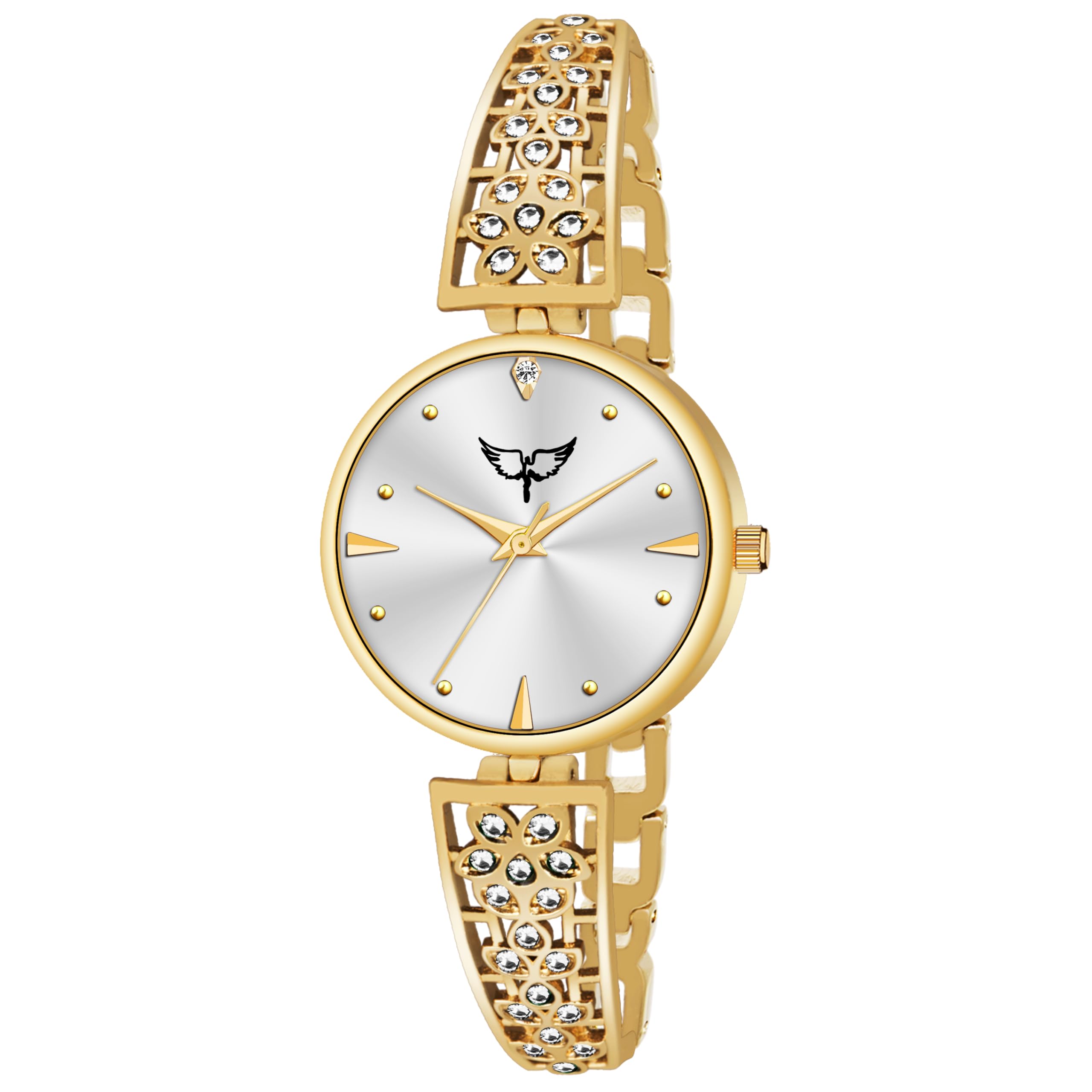 Starlet Quartz Analog Rose Gold Dial Metal Strap Watch for Girls-Women6008-image-26
