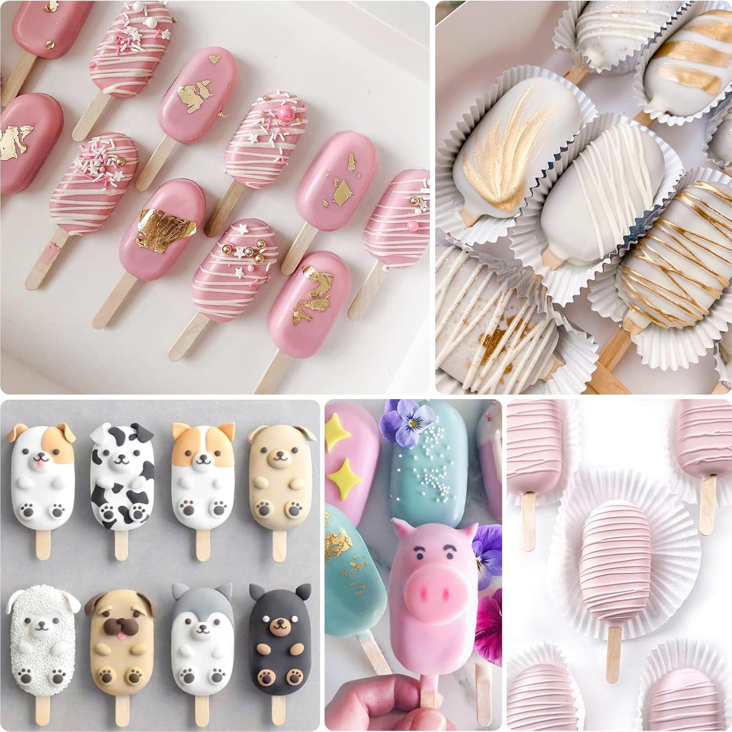 Moldes Helados Silicona, 2PCS DIY Popsicle Mold, Molde Barra Helado con 12 Palitos Reutilizables, Molde Paletas Ice Cream Mold, para Postre, Chocolate, Bricolaje