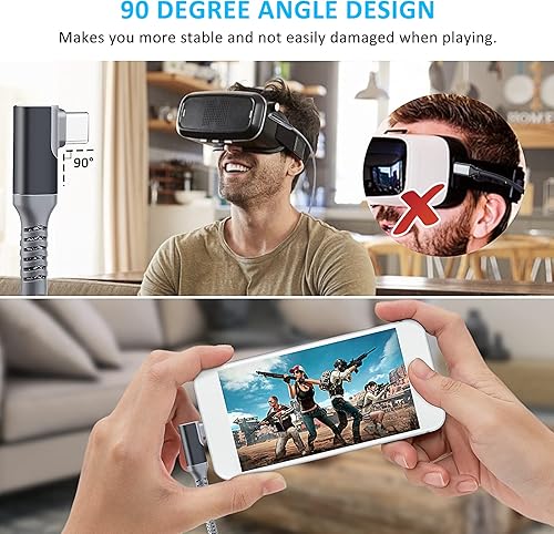 Miniatura 5 de TOTU Cable para Oculus Quest 2 Link, cable USB 3.2 Gen 1 a tipo C de 16 pies compatible con Steam Deck, transferencia de datos de alta velocidad y