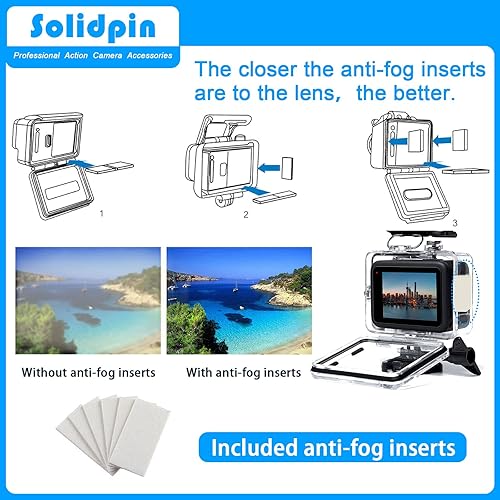 Miniatura 6 de Carcasa impermeable para GoPro Hero 11 negro, Hero 10 9 negro para buceo subacuático, cubierta protectora de buceo para Go Pro 11 HERO 10 9 negro,