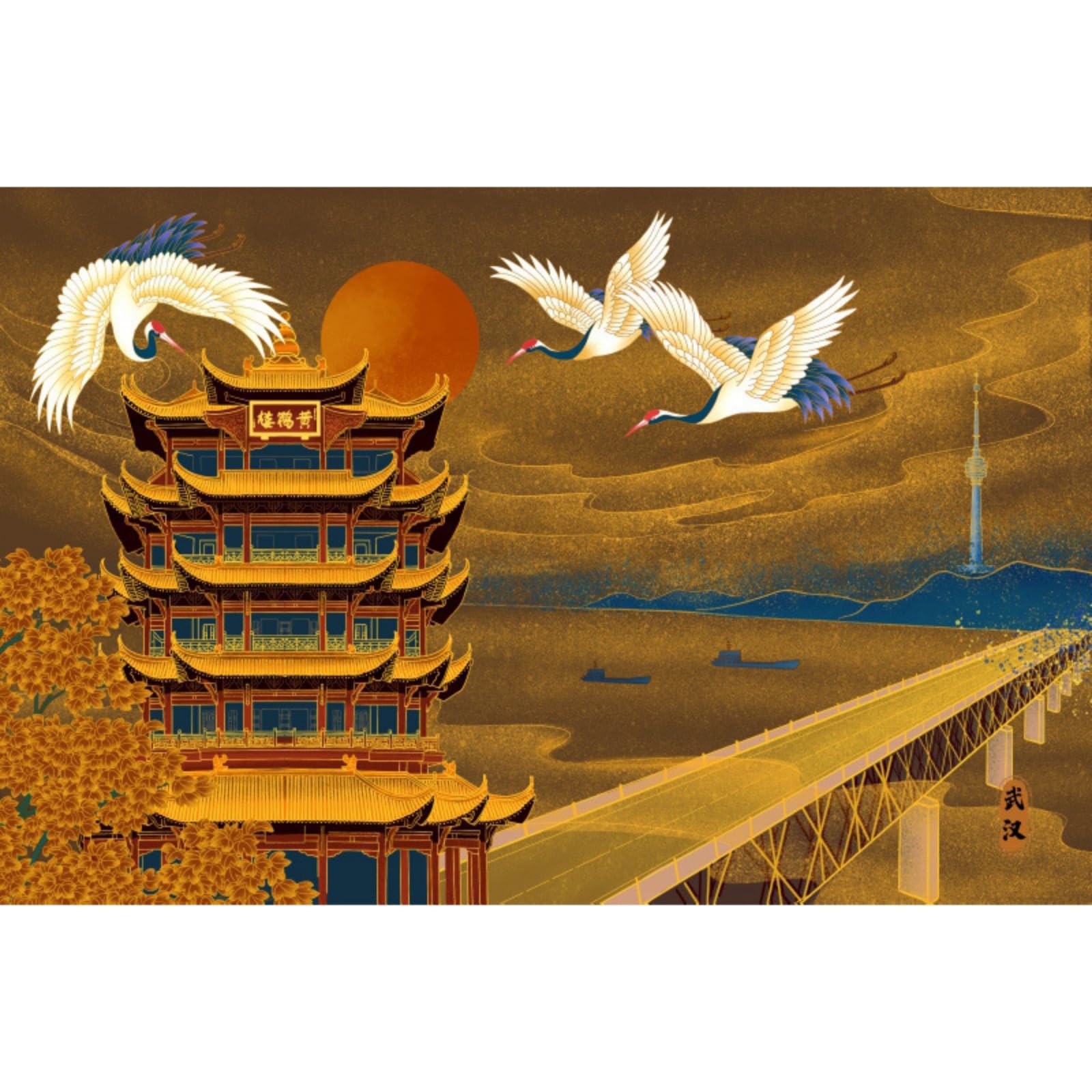 Fresque Panoramique 3D en matériau non tissé exquis pour décoration haut de gamme