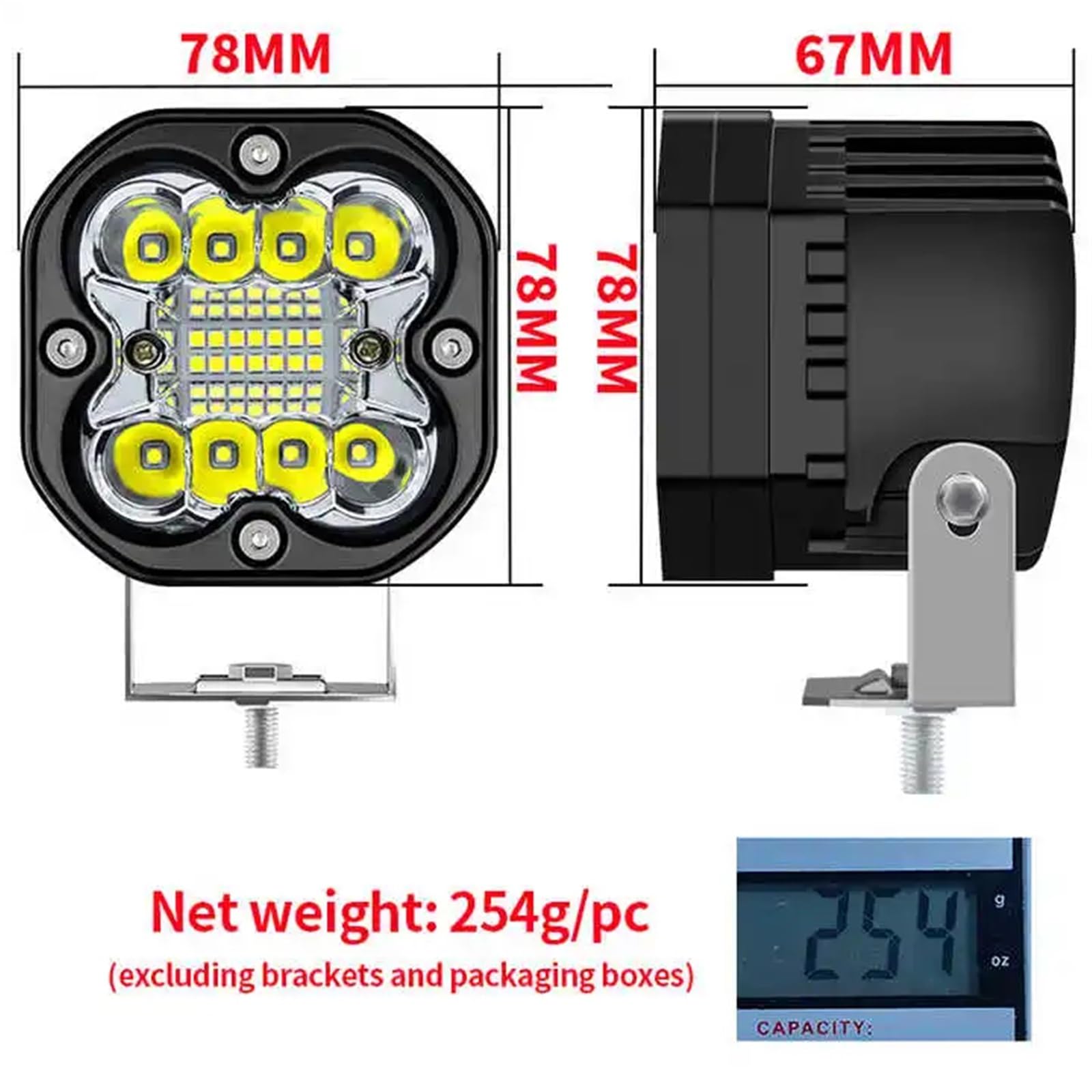 Moto Faro Fanale per Moto Luminoso 4x4 Ha Condotto La Lampada Bar off ROA Barca 4X4 Camion Trattore ATV SUV Super 3 Pollici LED Spot Luce Lavoro della Nebbia