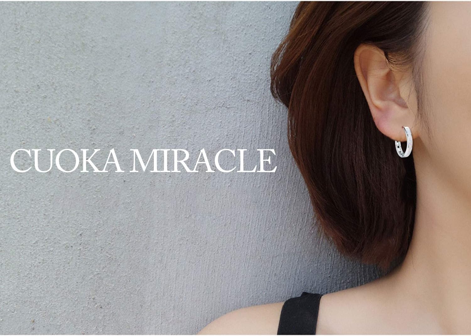 CUOKA MIRACLE Opal Huggie Hoop Earrings for Women, 925 Sterling Silver Hypoallergenic 16mm Hoops, Trendy Jewelry Gift for Valentine's Day Christmas and Mother's Day