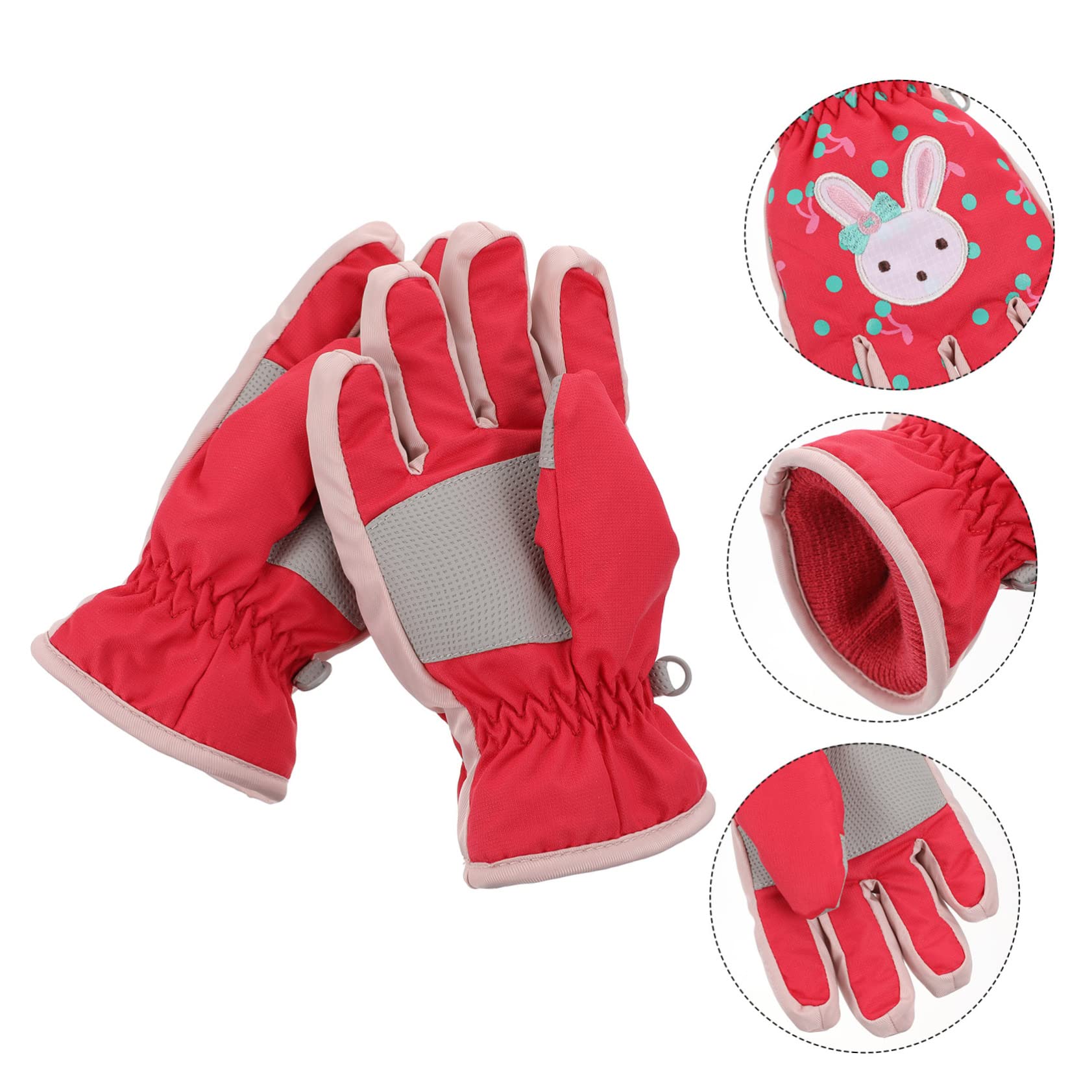 Amosfun 1 Paar Skihandschuhe Für Mädchen Fahrradhandschuhe Für Autorennen Warme Süße Cartoon- Winter Weihnachts Für Kinder Geschenk Frau