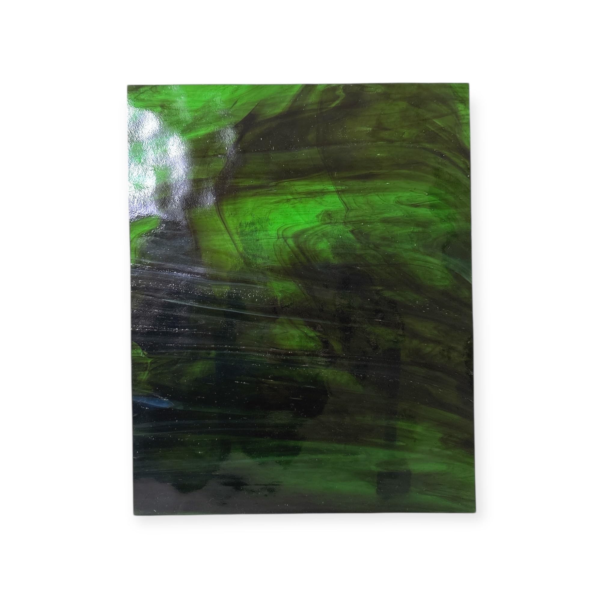 Wissmach Stained Glass Sheet: Medium Green w/Streaks of Brown by BiNARi Glass Studio-image-42