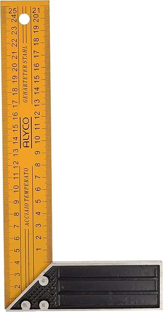 Alyco 197390 Tempered Steel Square Handle Aluminium Graduation Both Sides 250 mm