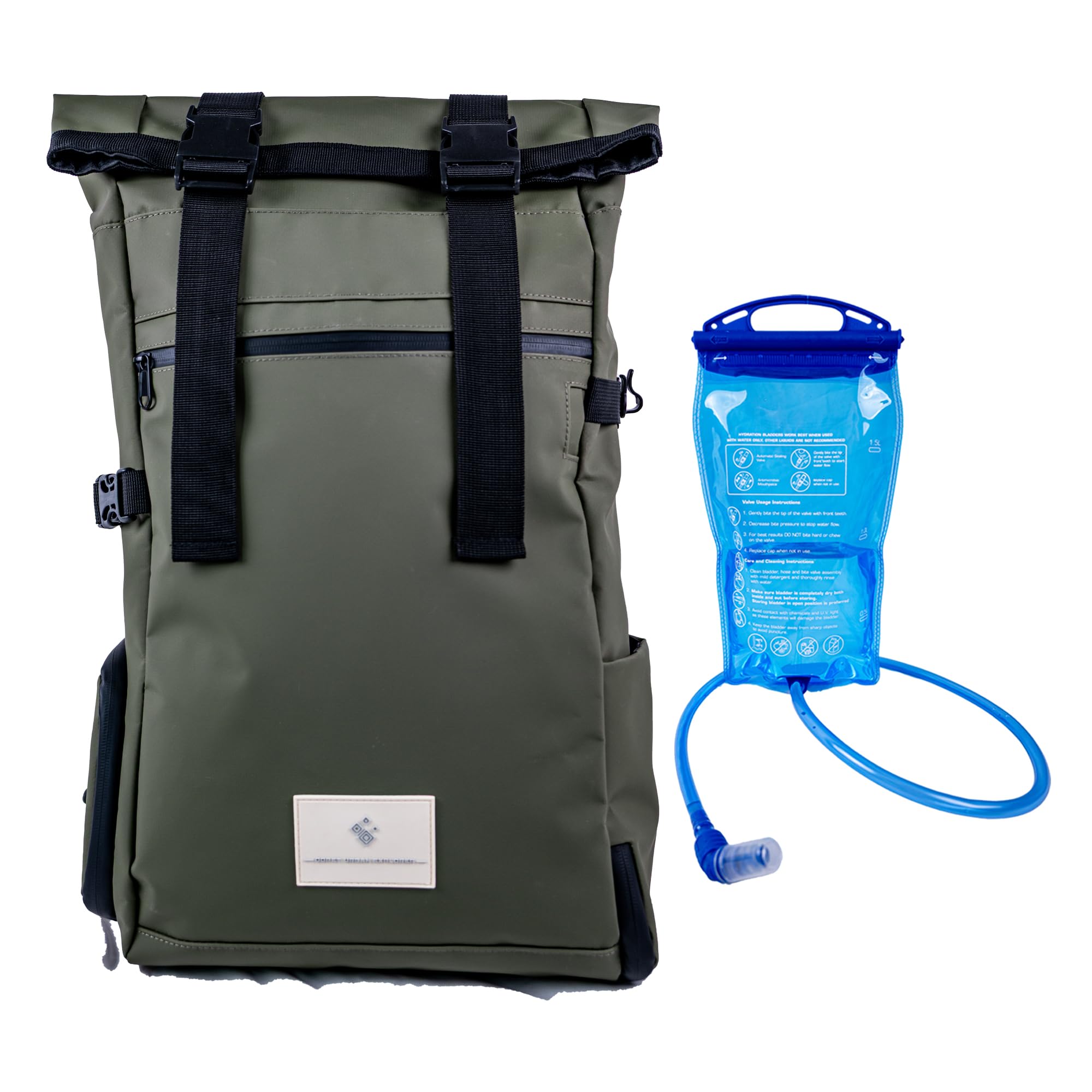 Plecak fotograficzny, 25 l, wodoszczelny, zwijany top, dostęp do boku, kieszeń na laptopa 39,6 cm, beżowy