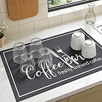 Vista 8 de Findosom Tapete de Secado de Platos de 12" x 20", Tapete de Café Súper Absorbente y Cortable, Tapete de Barra que Oculta Manchas para Encimera