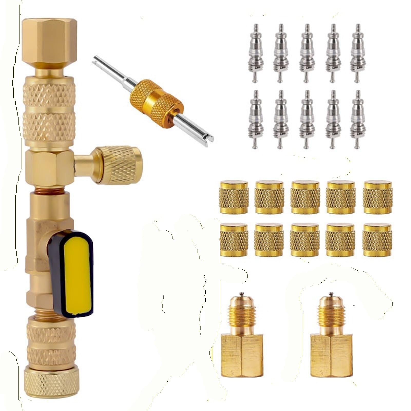 HVAC A/C Valve Core Remover Tool Leak Free Refrigerant Disassembly Kit