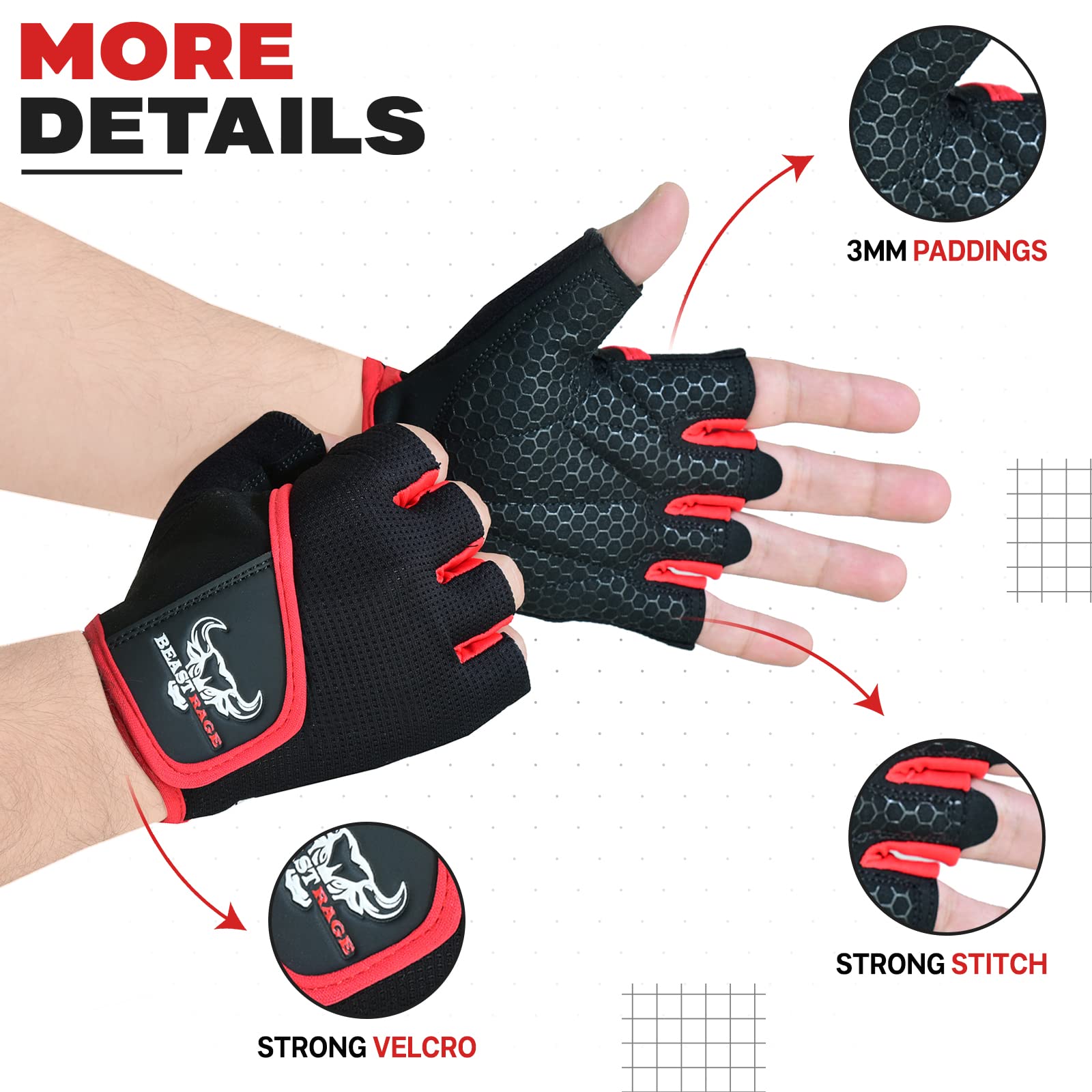 Gants Crossfit Gants Haltérophilie Beast Rage - Hommes Et Femmes - Paume En Silicone Antidérapante - Pour CrossFit Et Muscu Paume Silicone Antidérapante