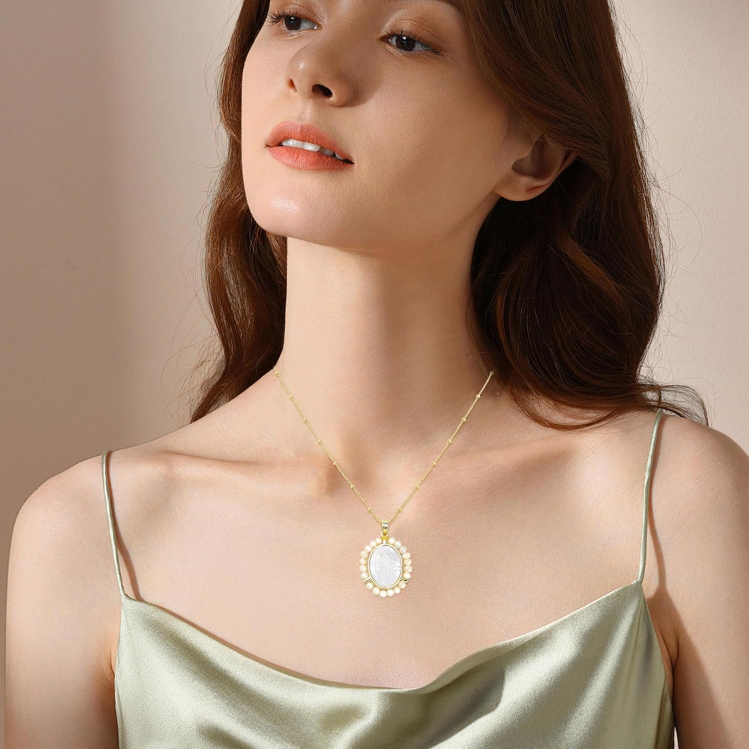 Virgen De Guadalupe Necklace, Mother Mary Our Lady of Guadalupe Charm Pendant Gold Necklace for Women Catholic Religious Gifts - Image 5