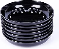 BESUPERT 7 Pack Large Black Plastic Ashtrays for Cigarettes & Cigars - Durable Round Ash Trays Indoor Outdoor Home Patio Office Bar (7 Inch)