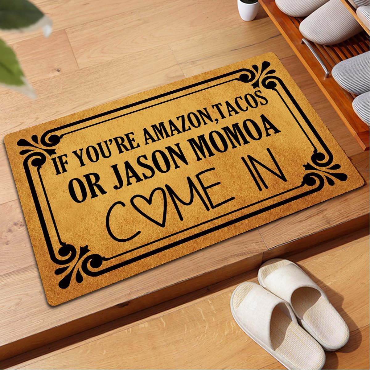 Funny Welcome Door Mat Home Decor Area Rugs Fot the Entrance Way Indoor If You're Amazon Tacos Or Jason Momoa Come In Novelty Door Mat Funny Home Decor Doormat Anti-Slip Welcome Mats(30 x 18 inch)