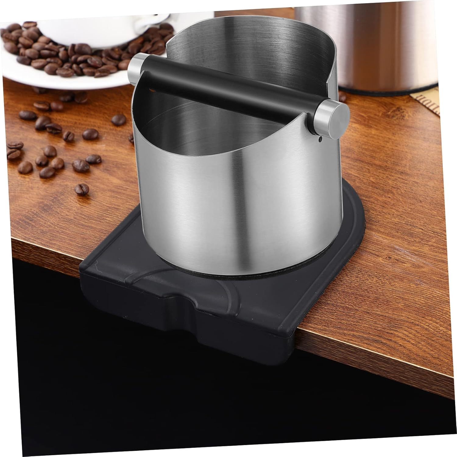 KICHOUSE Knock Box Container Large Coffee Bucket for Espresso Easy Clean Stainless Steel Knock Bucket for Home