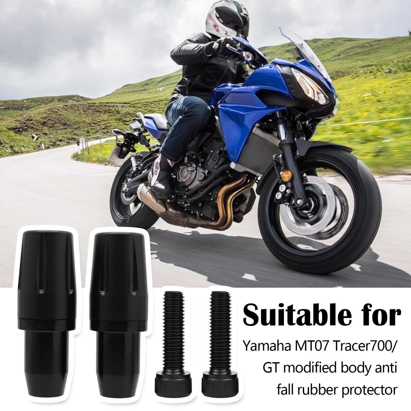 Telaio di Protezione Dagli Urti per Moto, Barra di Protezione Dagli Urti per Moto Paratelaio CNC Protezione Anticaduta per Yamaha MT-07 FZ07 MT07 Tracer mt 07 2014-2021 2022 2023 2024