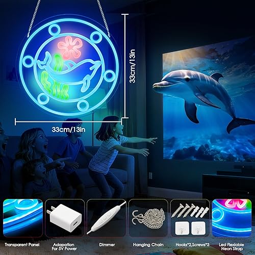 Miniatura 42 de Letrero de neón Sunset Seabird para decoración de pared, letrero de onda de neón con luz LED, letreros LED para pared de dormitorio, letreros de