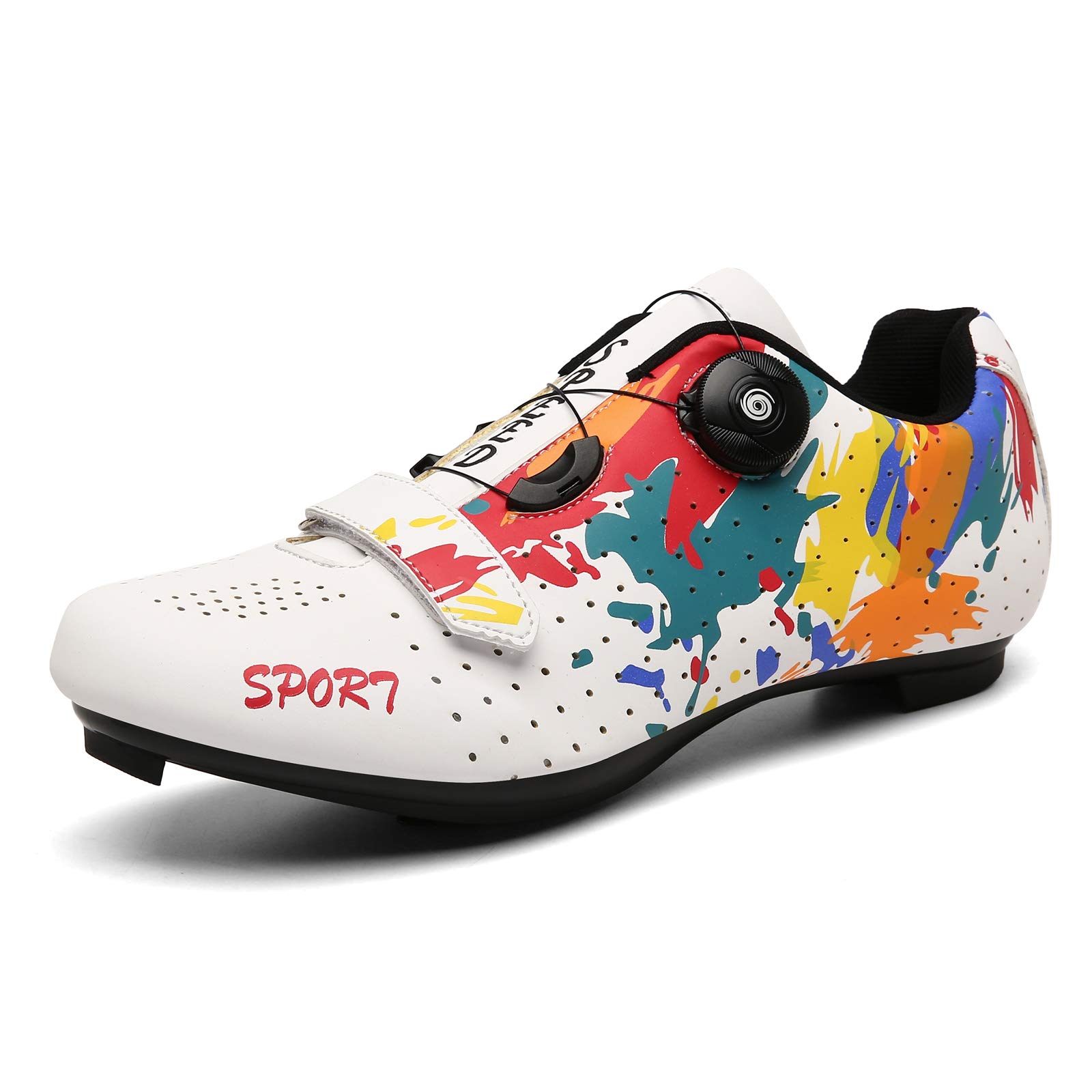 Scarpe da Ciclismo per Uomo Donna Scarpe da Bici da Strada Spin Scarpe da Ciclismo Interno con Tacchetti Compatibile SPD Tacchetti