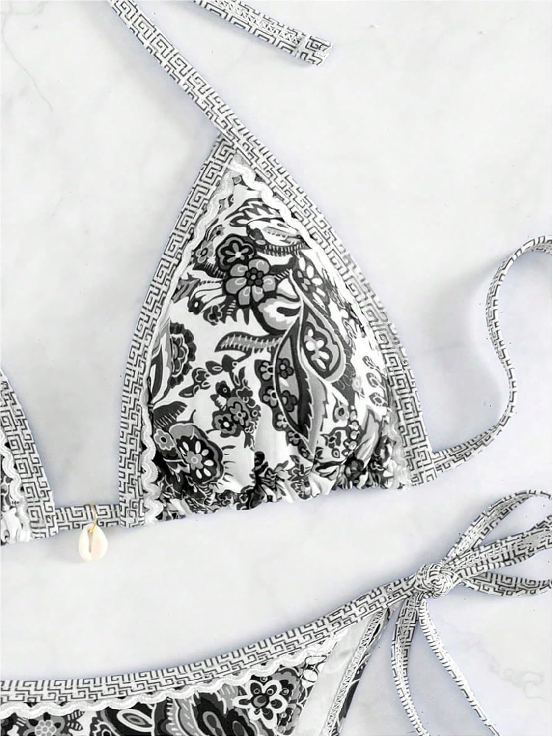 Women's Floral Printed Bathing Suit Halter Paisley Summer Swimsuit Bikinis Set - Image 3