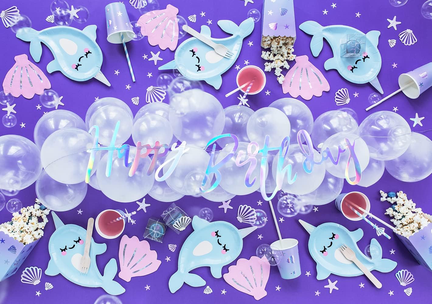 Partydeco Narwhal | Scatter Decoration | Shells | Starfish | Table Decoration