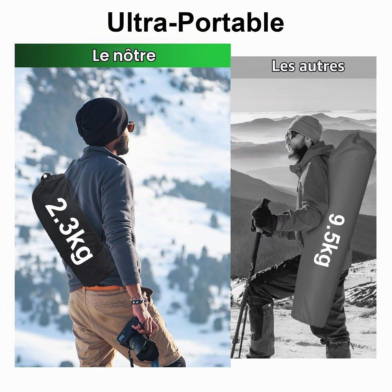 Lit de Camp Ultraléger, Lit Camping 4 Pieds Supporte 160KG | Pliable Portable, Facile à Installer, pour Le Camping, Les Voyages en Plein Air, la Randonnée, la Maison, L'alpinisme, Noir