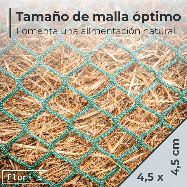 Foto 4 de 7 de Flori's® Red de heno redonda, diámetro de 150 cm, altura de 150 cm, ancho de malla 4,5 x 4,5 cm