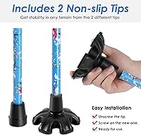 Vista 3 de Walking Cane PANZHENG Cane for Man/Woman Mobility & Daily Living Aids 5-Level Height Adjustable Walking Stick Comfortable Plastic T-Handle