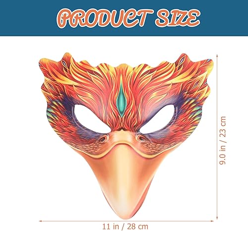 Miniatura 2 de Healifty Máscara de pájaro de Halloween para mujer, media máscara, máscara de carnaval para fiesta de máscaras, máscara de fénix de fuego