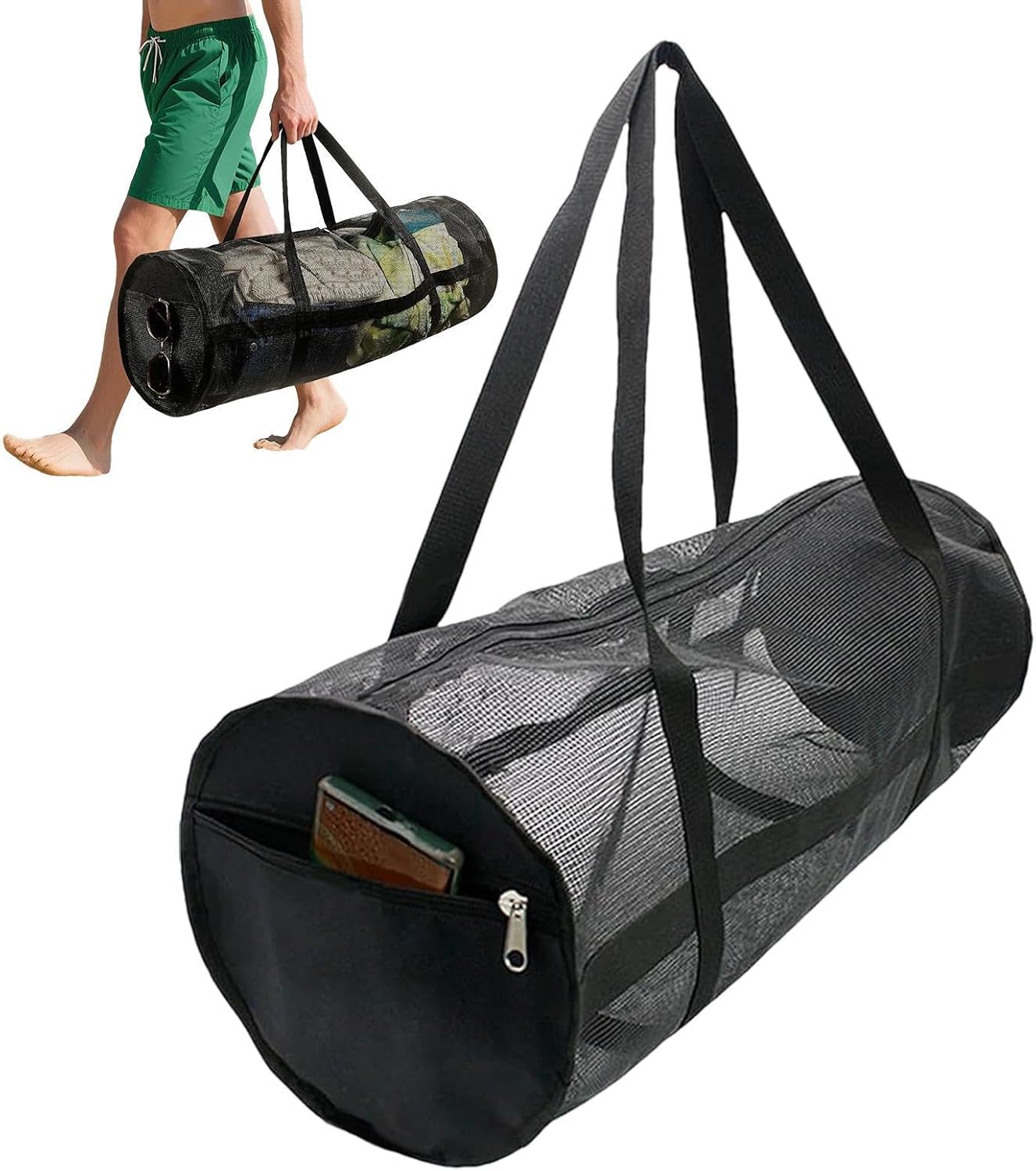 Dive Bag for Gear Mesh Duffle Bag | Duffle with Zipper Shoulder Strap for Gym Sports Pool Travel Fishing Laundry Snorkeling Swimming Beach Diving
