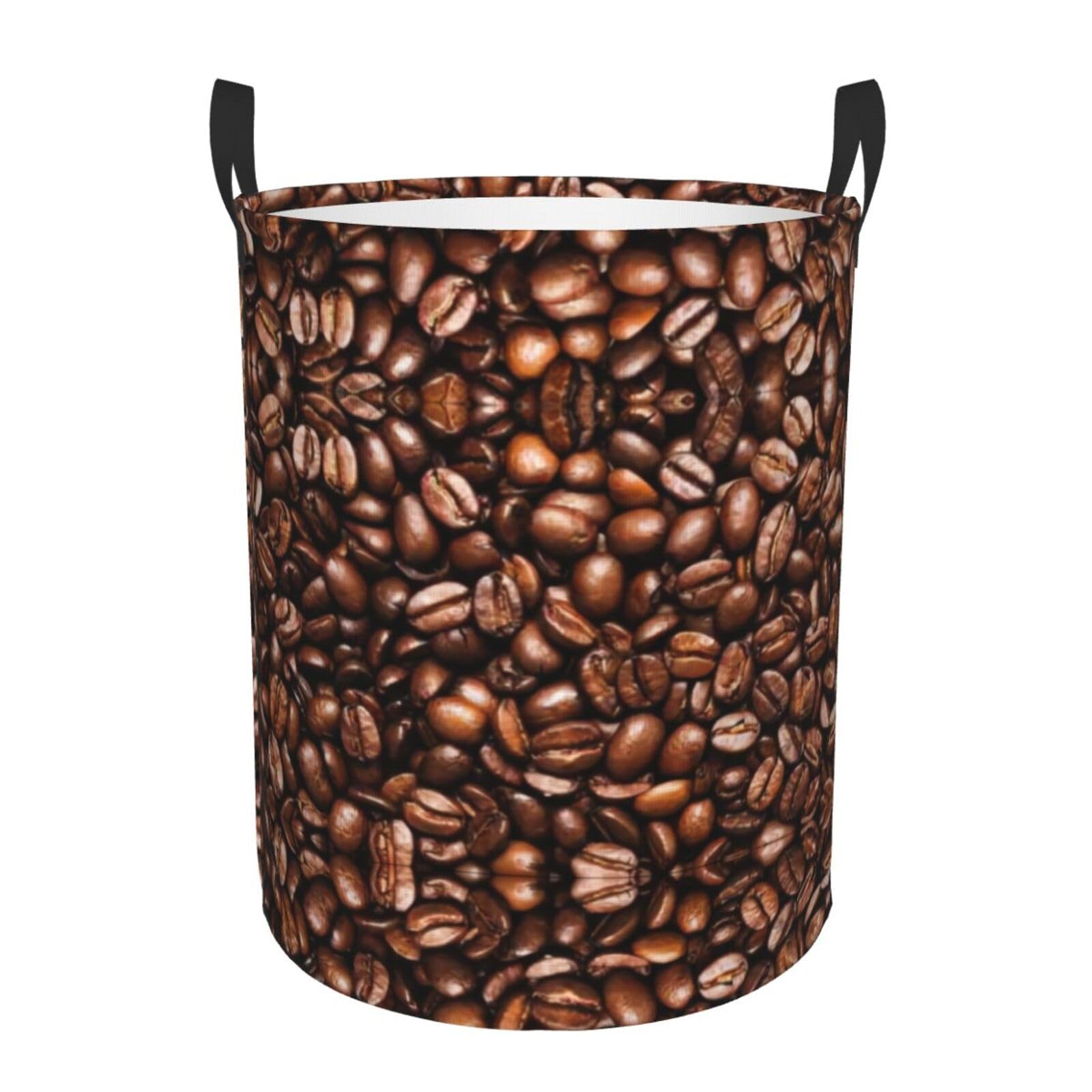 S Circular Hamper – Collapsible Funny Roasted Coffee Beans Print Laundry Basket
