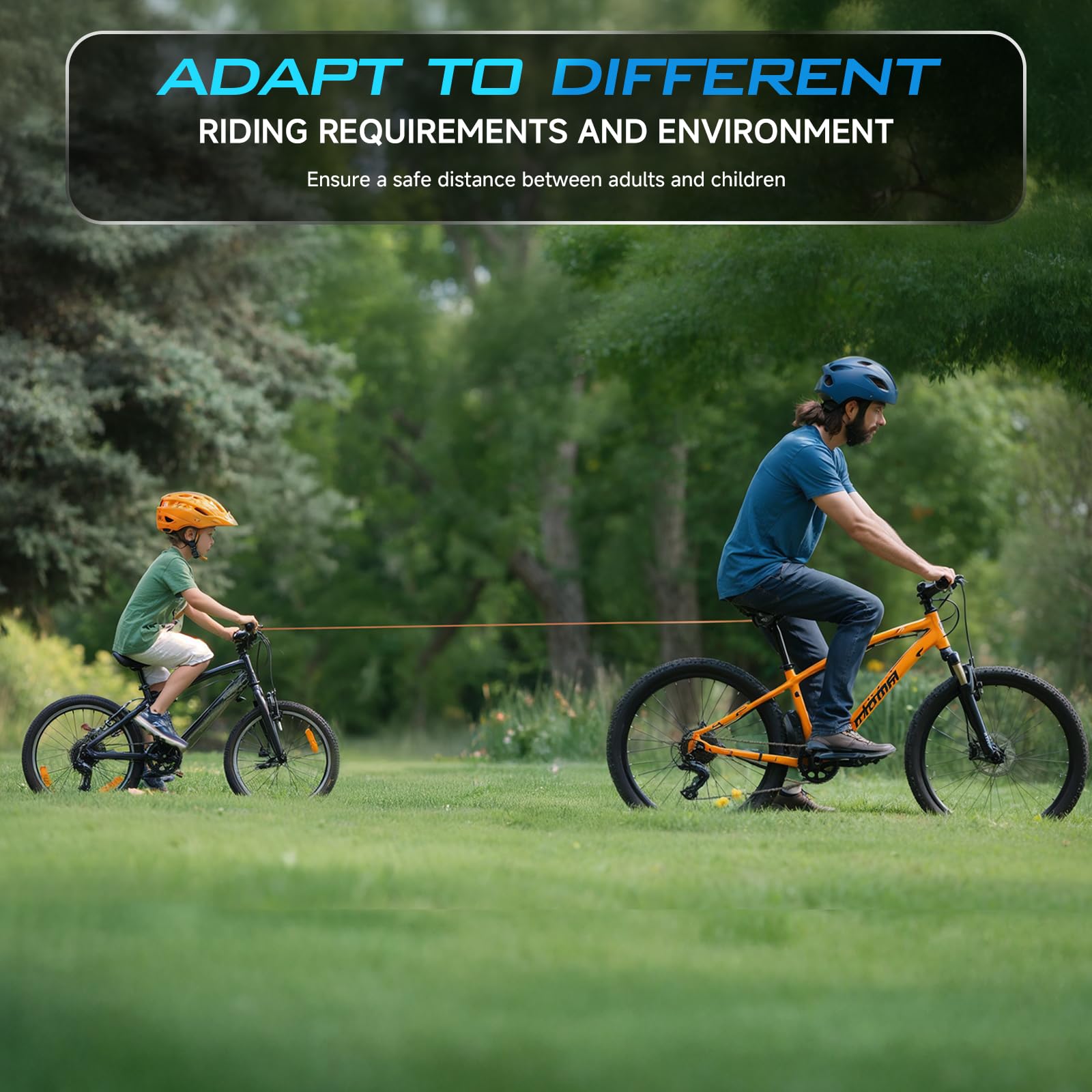 Corde de Remorquage Velo Enfant 2,5 m Nylon Traction Rétractable 100kg pour VTT Route