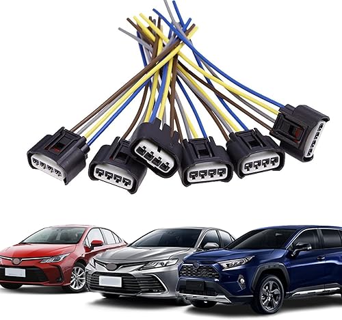 Miniatura 2 de 6 piezas de conector de bobina de encendido RAV4 Arnés de 4 vías 90980-11885 Reemplazo para Toyota Lexus Camry (negro)