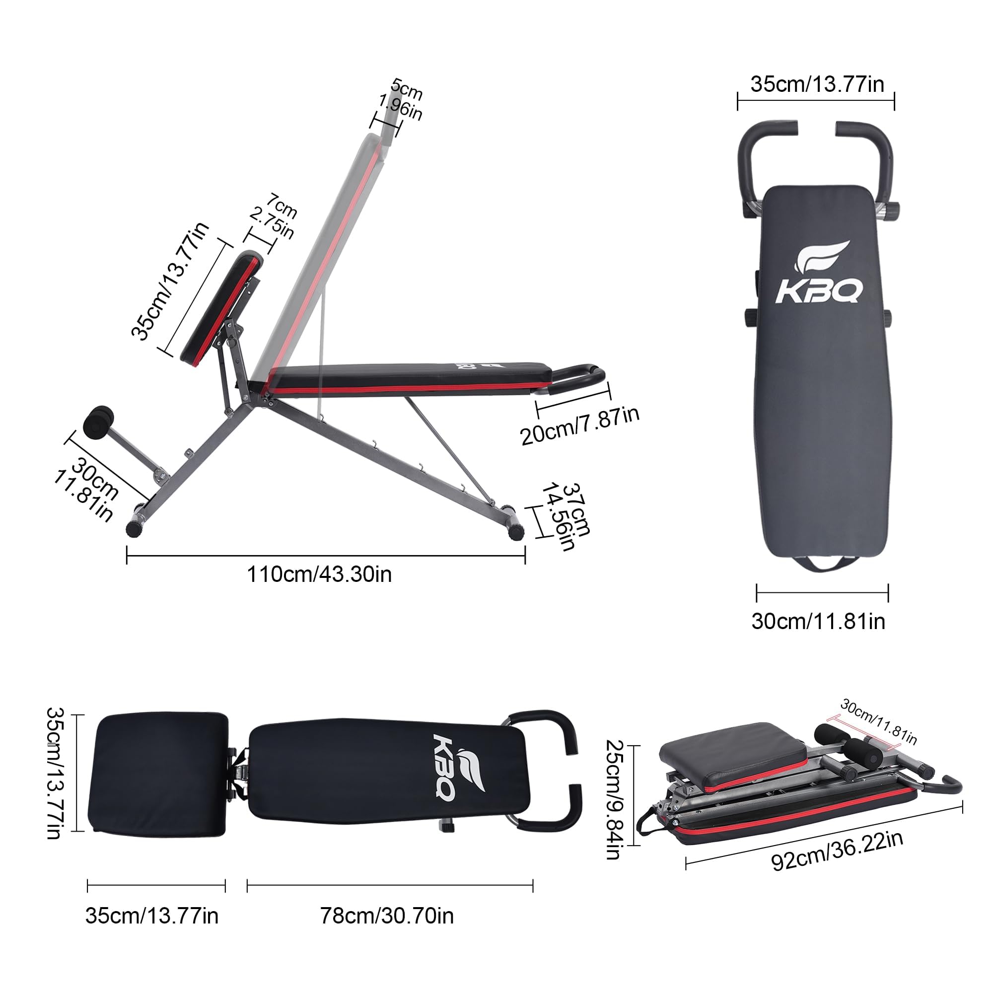 Adjustable Exercise Chair for Home Gym – Foldable Back Extension Bench for Core, Hip & Lower Back Workout – Multi-Functional Hyperextension Bench for Full-Body Exercise（with Illustrated Training Action Guide）