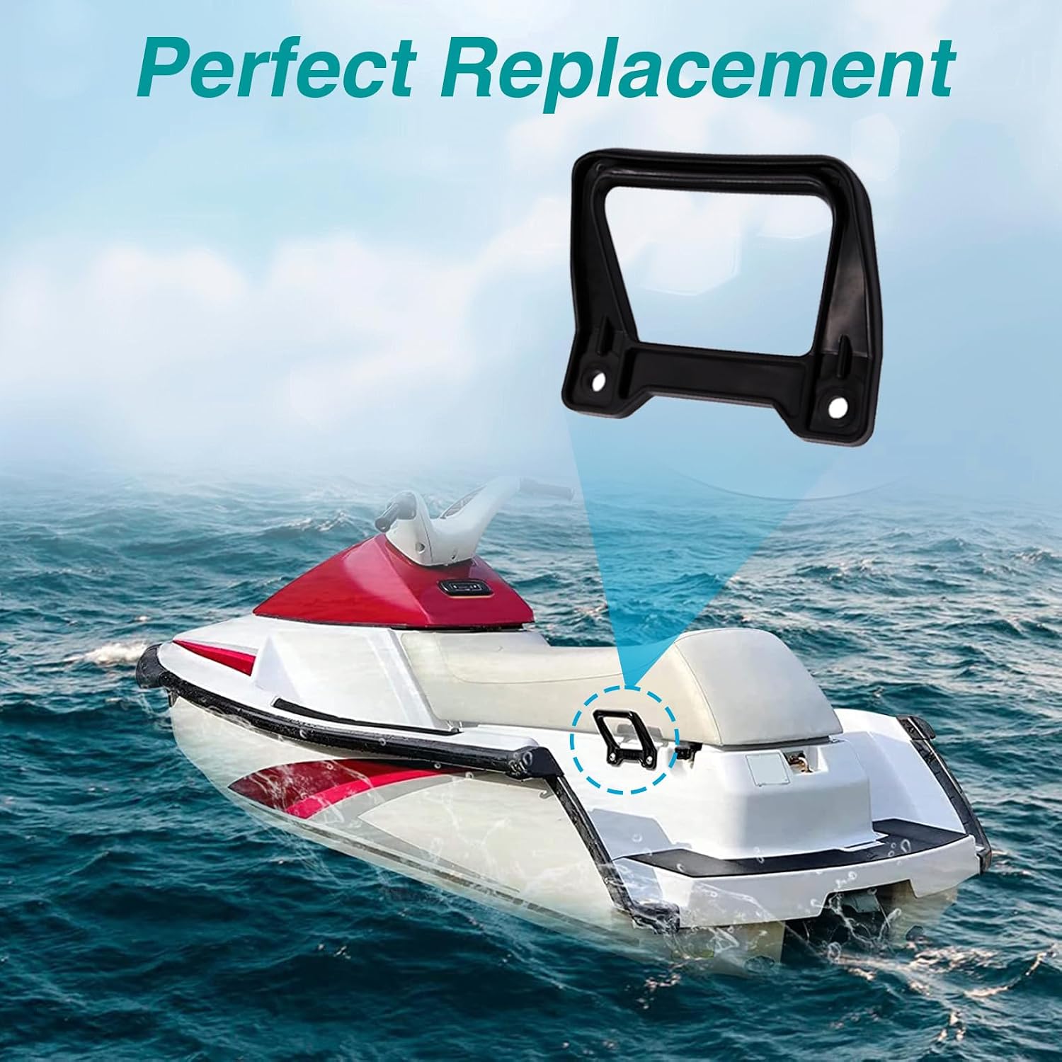 FUSCH Rear Left & Right Handle Grab Handles Accessories Parts Compatible with Yamaha Wave Runner 3 Venture 650 700 760 1100 Replace#：FJ0-63771-30-00