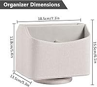 Vista 2 de Soporte de cuero para control remoto giratorio de 360 grados, organizador giratorio de escritorio para mandos a distancia de TV, bolígrafo