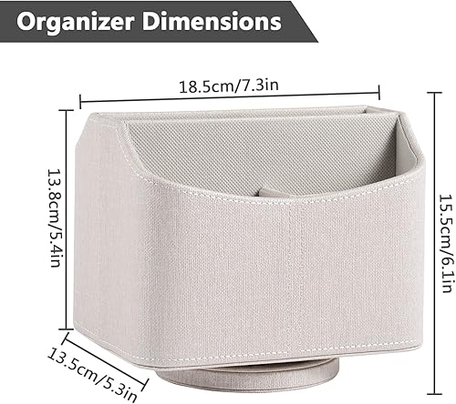 Miniatura 2 de Soporte de cuero para control remoto giratorio de 360 grados, organizador giratorio de escritorio para mandos a distancia de TV, bolígrafo,