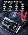 Démarreur de saut de voiture portable avec Air Compresseur, UTRAI 4500A 150PSI Démarreur de saut de batterie de voiture Booster avec des câbles de Jumper, LED Lumières, Booster de batterie de boîtier de stockage (8.5L Gaz/6,5 L Diesel) (Grey)