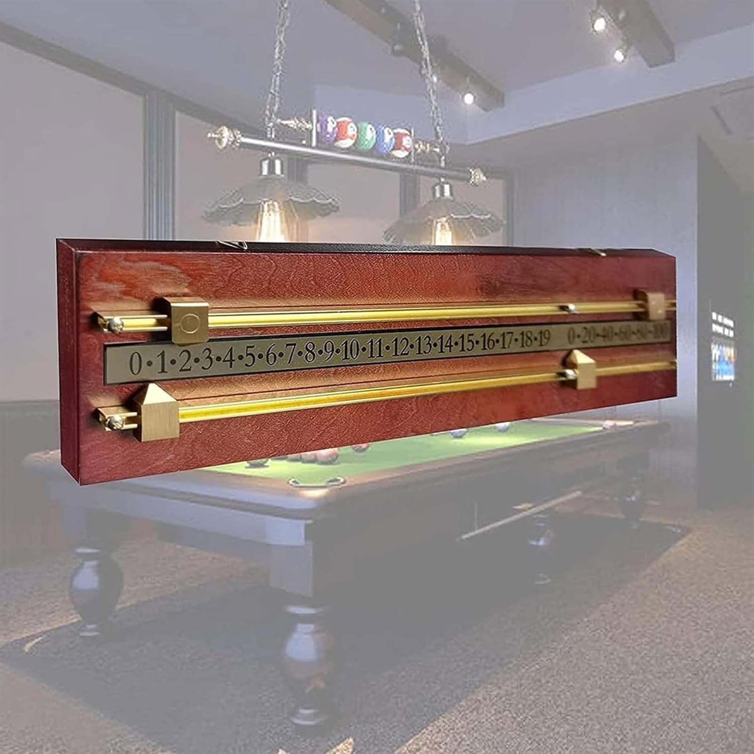 Billiards Scoreboard,Snooker Pool Scoreboard Game Scorer Billiard Accessories, Player Calculation Number Tools, Billiard Density Board Integrator for Home Club Supplies,Yellow (Yellow)
